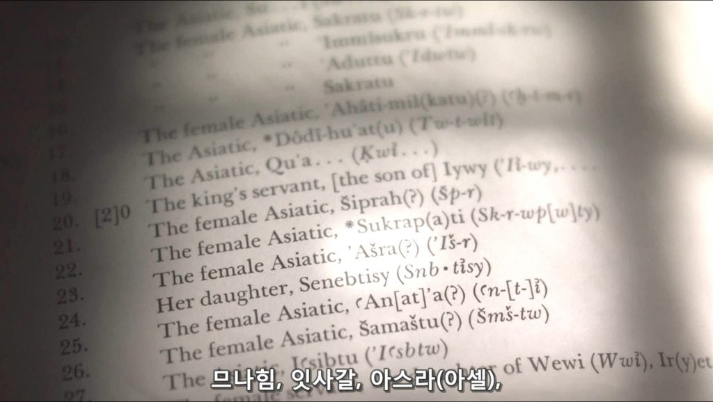 히브리 노예의 명단 - 브루클린 파피루스 - 출애굽의 증거