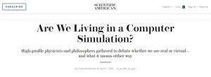 우리는 컴퓨터 시뮬레이션에 살고 있는가 - Scientific American