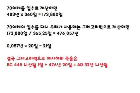 70이레 계산 - 하나님이 살아계신 객관적인 증거