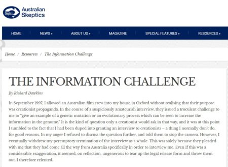 Information Challenge - 리처드 도킨스 아마츄어